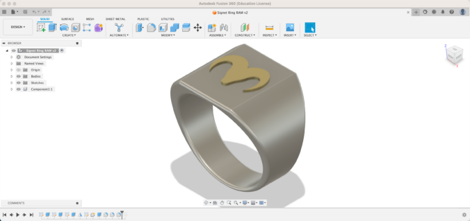 fusion360 signet ring